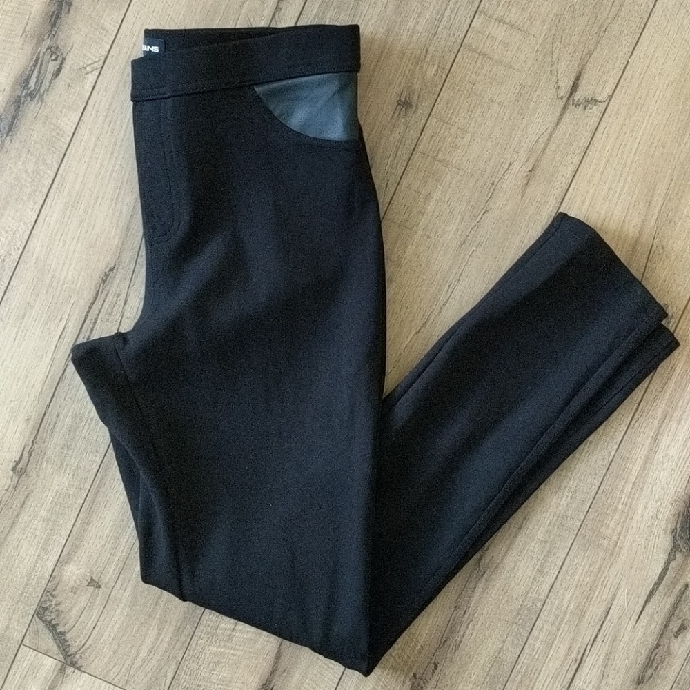 DKNY Leggins with Pleather Faux Pocket